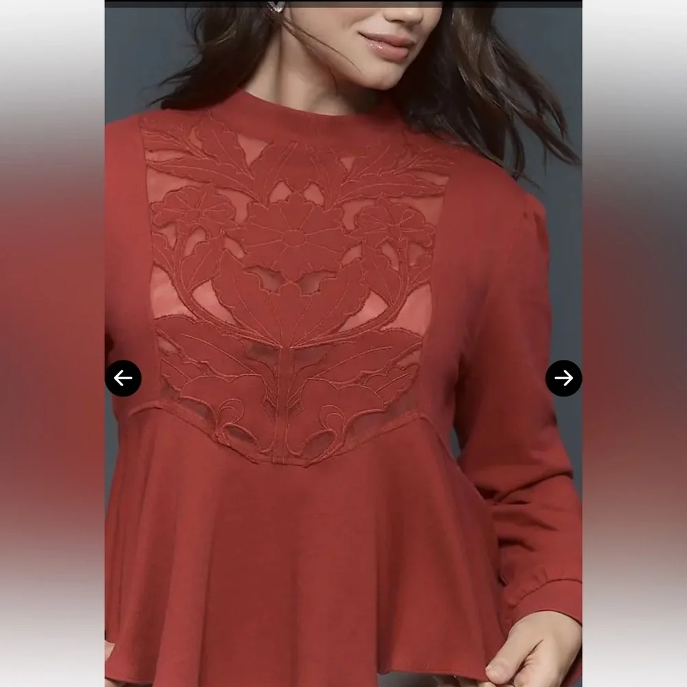 ANTHROPOLOGIE 
Cutwork Swing Top - Picture 5 of 12